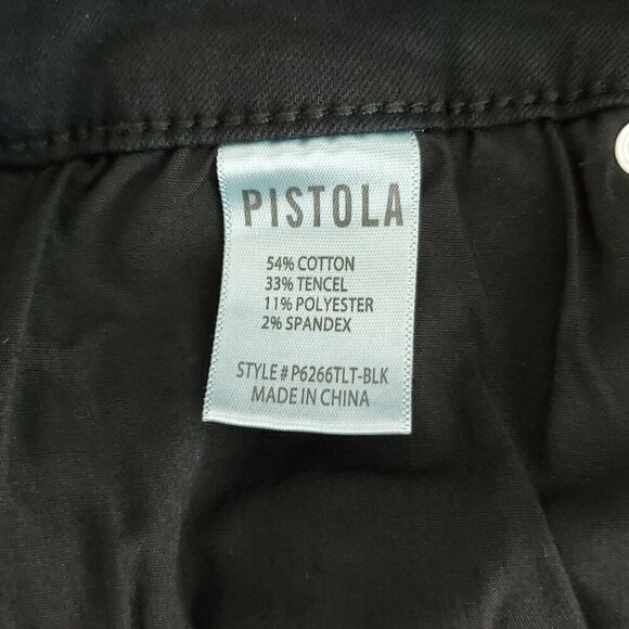 PISTOLA Womens Black Moto Skinny Pants Size 30 Cotton Blend Stretch - Picture 3 of 12